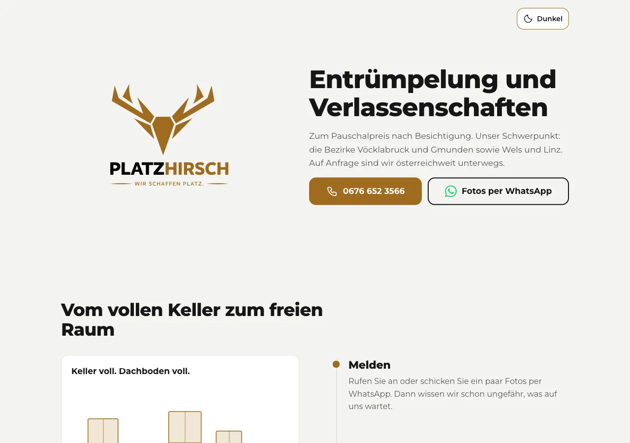 Platzhirsch-Startseite am Rechner